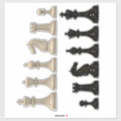 ブラック&アイボリーチェスピースCustomCutビニールシール シール (シート)