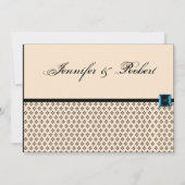 ブラック&アイボリーモダンダマスクウェディング招待状 招待状 (裏面)