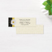 ブラック、アイボリー、金ゴールドデイジー結婚式の引き出物ラベル (デスク)