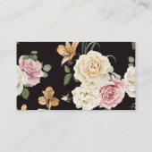 ブラック、アイボリー、金ゴールドフローラブライダルシャワーゲームカード プレイスカード (裏面)