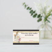 ブラック、アイボリー、金ゴールドフローラブライダルシャワーゲームカード プレイスカード (スタンド正面)