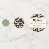 ブラック、アイボリー、金ゴールドフローラブーケブライダルシャワー コンフェッティ (正面)