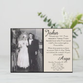 ブラック＆アイボリー 50周年 ラブ アニバーサリー 招待状 (スタンド正面)