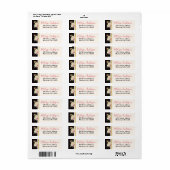 ブラック、アイ象牙色、ゴールドの花 モノグラム住所 ラベル (フルシート)