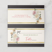 ブラック、アイ象牙、ゴールドの花のブライダルシャワー プレイスカード (外部開封)