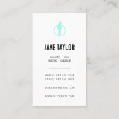 ブラック&アクアカッコいいギターレッスン（縦方向） 名刺 (裏面)