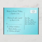 ブラック&アクアストライプR.S.V.Pポストカード インビテーションポストカード (裏面)