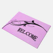 ブラック・アクセント・オン・ピンク ドアマット (アングル)