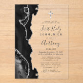 ブラック・アゲイト・シルバー・ファースト・ホリー・コミュニオン アクリル招待状 (正面)