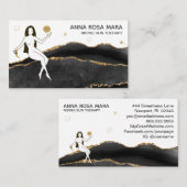 *~*ブラック·アゲート·金ゴールド·グリッター-女神セランティック 名刺 (正面/裏面)