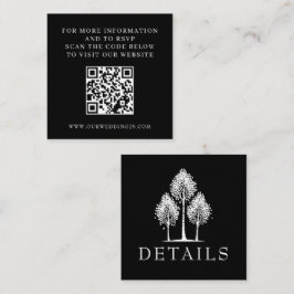 ブラック・アスペンの木 ウェディングQR エンクロージャーカード