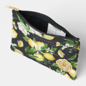 ブラック | アマルフィコーストレモンブロッサムパーソナライズされた アクセサリーポーチ (見開き)