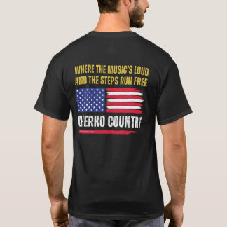 (ブラック)アメリカ国旗 / 音楽が大きくてステップが自由に踊れる Tシャツ
