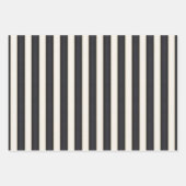 ブラック & アンティークホワイトのパターン コレクション ラッピングペーパーシート (正面2)