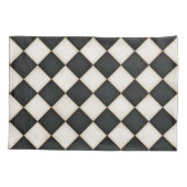 ブラック&アンティークホワイトダイヤモンド 枕カバー (裏面-左)