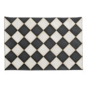 ブラック&アンティークホワイトダイヤモンド 枕カバー (裏面-右)