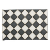 ブラック&アンティークホワイトダイヤモンド 枕カバー (正面右)