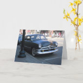 「ブラック アンティーク スティルウォーター カー」回復祝いカード カード (黄色い花)