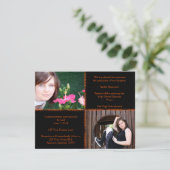 ブラック·アンド·オレンジの四角星卒業 招待状 (スタンド正面)