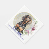 ブラック・アンド・タン・クーンハウンドの結婚式のナプキン 犬 スタンダードランチョンナプキン (角)