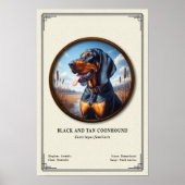 ブラック・アンド・タン・クーンハウンド動物学シリーズ ポスター (正面)