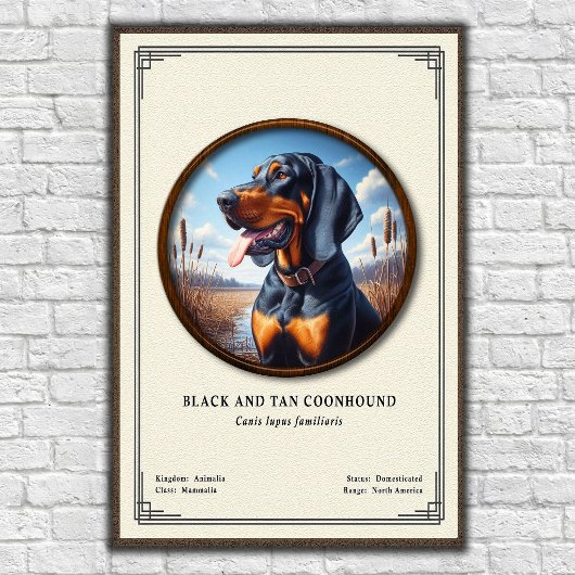 ブラック・アンド・タン・クーンハウンド動物学シリーズ ポスター