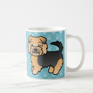 ブラック・アンド・タン ノーフォーク・テリアのキャラクター 犬のイラスト コーヒーマグカップ