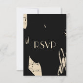 ブラック・アンド・ピーチ・アブストラクト・ミュージック　RSVP（出欠返信）　メニュー選択付き 出欠カード (裏面)