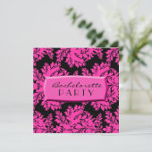 ブラック・アンド・ホット・ピンク・ダマスク 招待状 (スタンド正面)