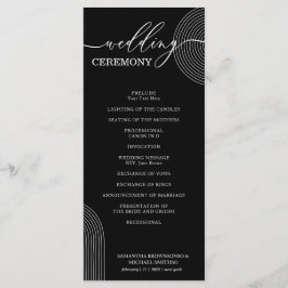 ブラック・アンド・ホワイト幾何学的な結婚式パーティー メニュー