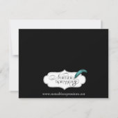 ブラック·アンド·金ゴールド·アールデコ·ピーコッ結婚クの婚約 招待状 (裏面)