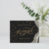 ブラック·アンド·金ゴールド·エーゲ得ート、婚約した婚約 案内ポストカード (スタンド正面)