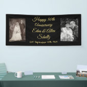 ブラック·アンド·金ゴールド·ハッピー50周年記念バナー 横断幕 (トレードショー)