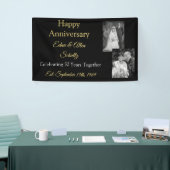 ブラック·アンド·金ゴールド·ハッピー·アンバナー 横断幕 (トレードショー)