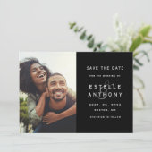 ブラック |アンパサンド・ウェディング日付の写真カードを保存 セーブザデート (スタンド正面)