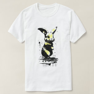 ブラック&イエローイースターバニーホリデーTシャツ Tシャツ