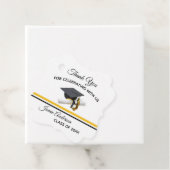 ブラック&イエローキャップ&タッセル |卒業 フェイバータグ (インサイチュ)