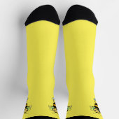 ブラック&イエロークルーソックスのかわいいハッピーミツバチ ソックス (上部)