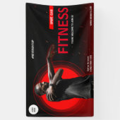 ブラック&イエロージムフィットネスエクササイズトレーニング 横断幕 (縦)