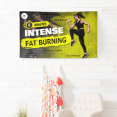 ブラック&イエロージムフィットネスエクササイズトレーニング 横断幕 (インサイチュ)