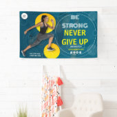 ブラック&イエロージムフィットネスエクササイズトレーニング 横断幕 (インサイチュ)