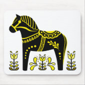 ブラック/イエローノルディックフォークダラホース/フォークフリージアン マウスパッド (正面)