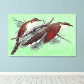 ブラック&イエローバードカッコウ鳥のキャンバス印刷 キャンバスプリント (インサイチュ (ウッドフロア))