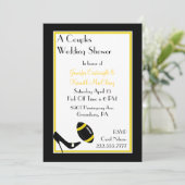 ブラック&イエローフットボールカップルウェディングシャワー 招待状 (スタンド正面)