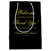 ブラック・イエローミニマルズ結婚・ウェルカム ミディアムペーパーバッグ (正面)