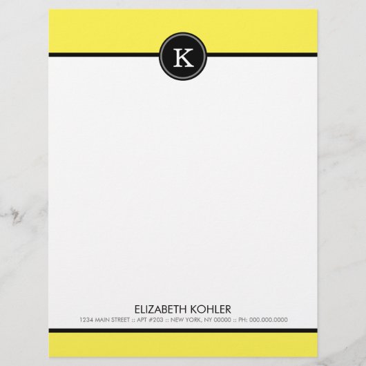 ブラック&イエローモノグラムレターヘッド レターヘッド (正面)