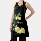 ブラック&イエローレモンモノグラム エプロン (インサイチュ)
