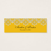 ブラック&イエローレースジュエルド結婚式の引き出物ラベル (裏面)