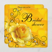 ブラック&イエローローズブライダルシャワー 招待状 (正面/裏面)