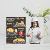 ブラック&イエロー建築フォト招待状 招待状 (スタンド正面)